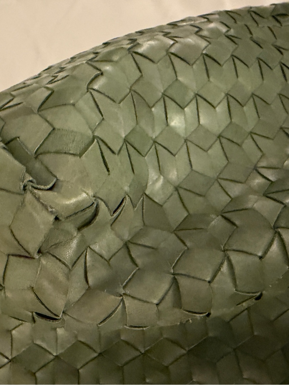 Madewell Large Woven Leather Tote Bag (Sweet Basil) - Picture 8 of 9
